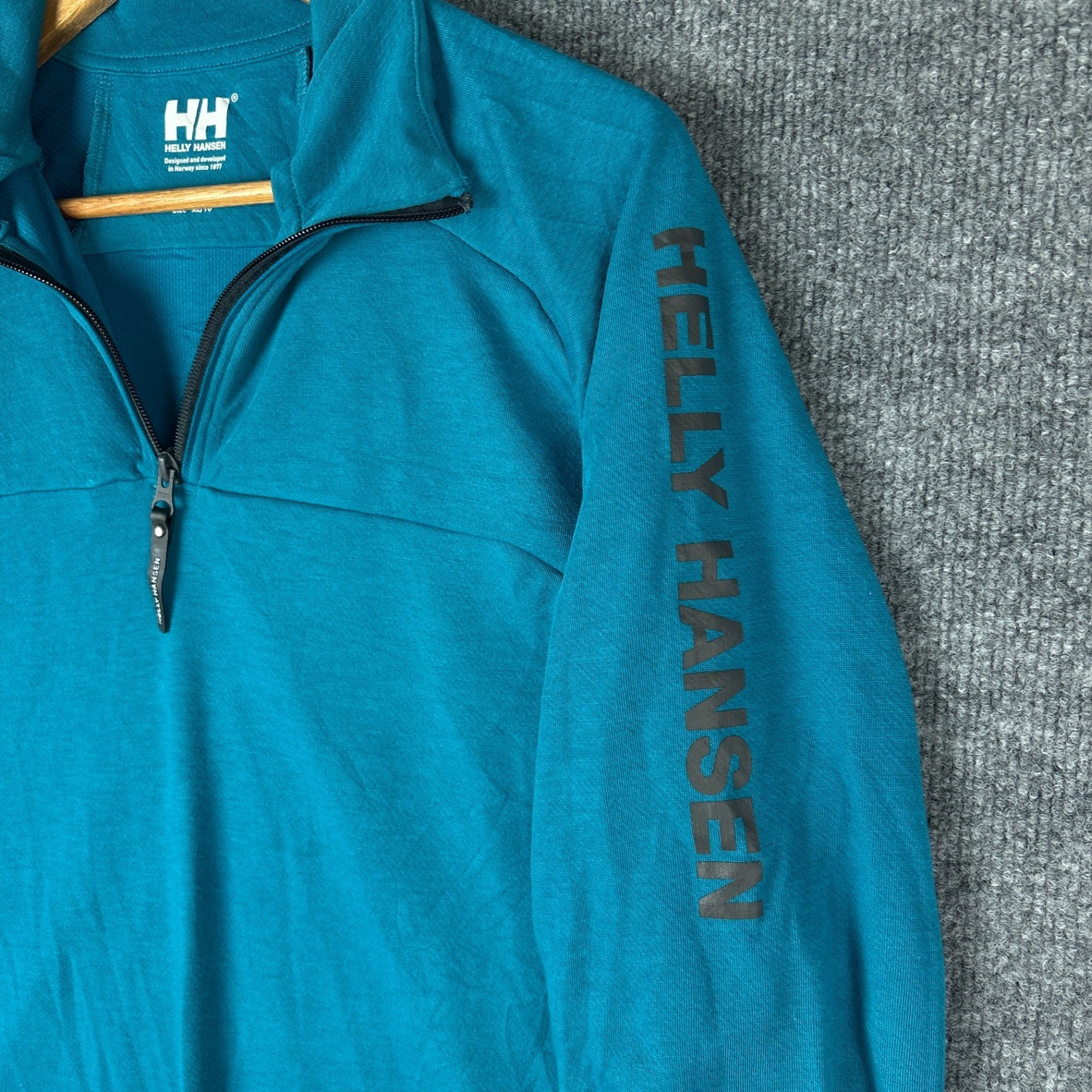 Helly Hansen HP 1/2 Zip Teal Lightweight Midlayer Mens XL Wicking UPF50