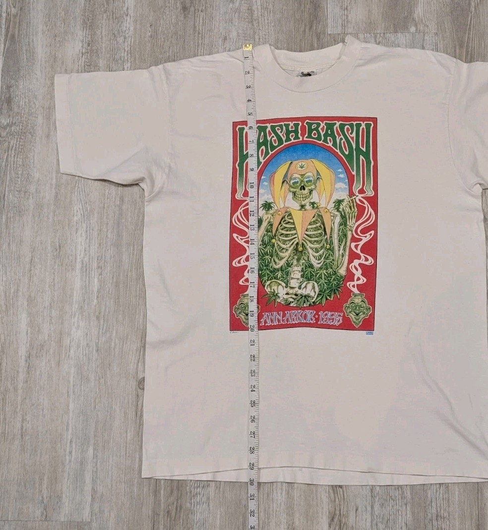 Vintage 1995 Hash Bash Ann Arbor T-shirt Size XL Single Stitch Cannabis Hemp
