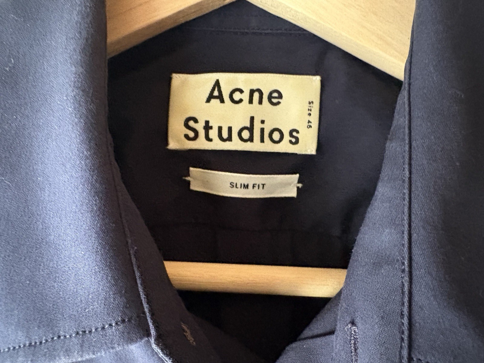 Acne Studios Blue Long Sleeve Button Up Dress Shirt Slim Fit EU 46 Excellent
