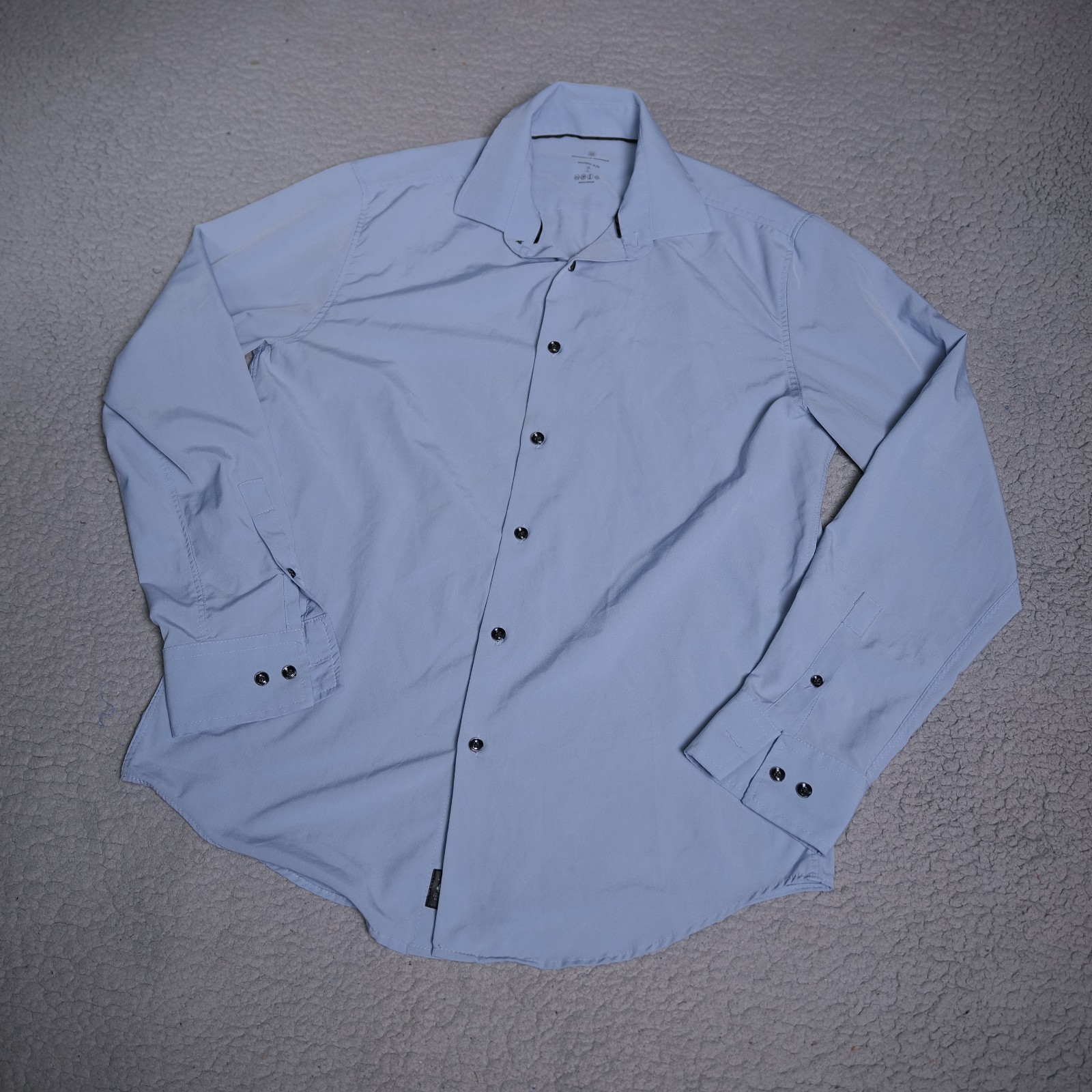 Brookiya Brigade Shirt Men Large 4 Way Stretch Modern Slim Fit Spandex Button Up