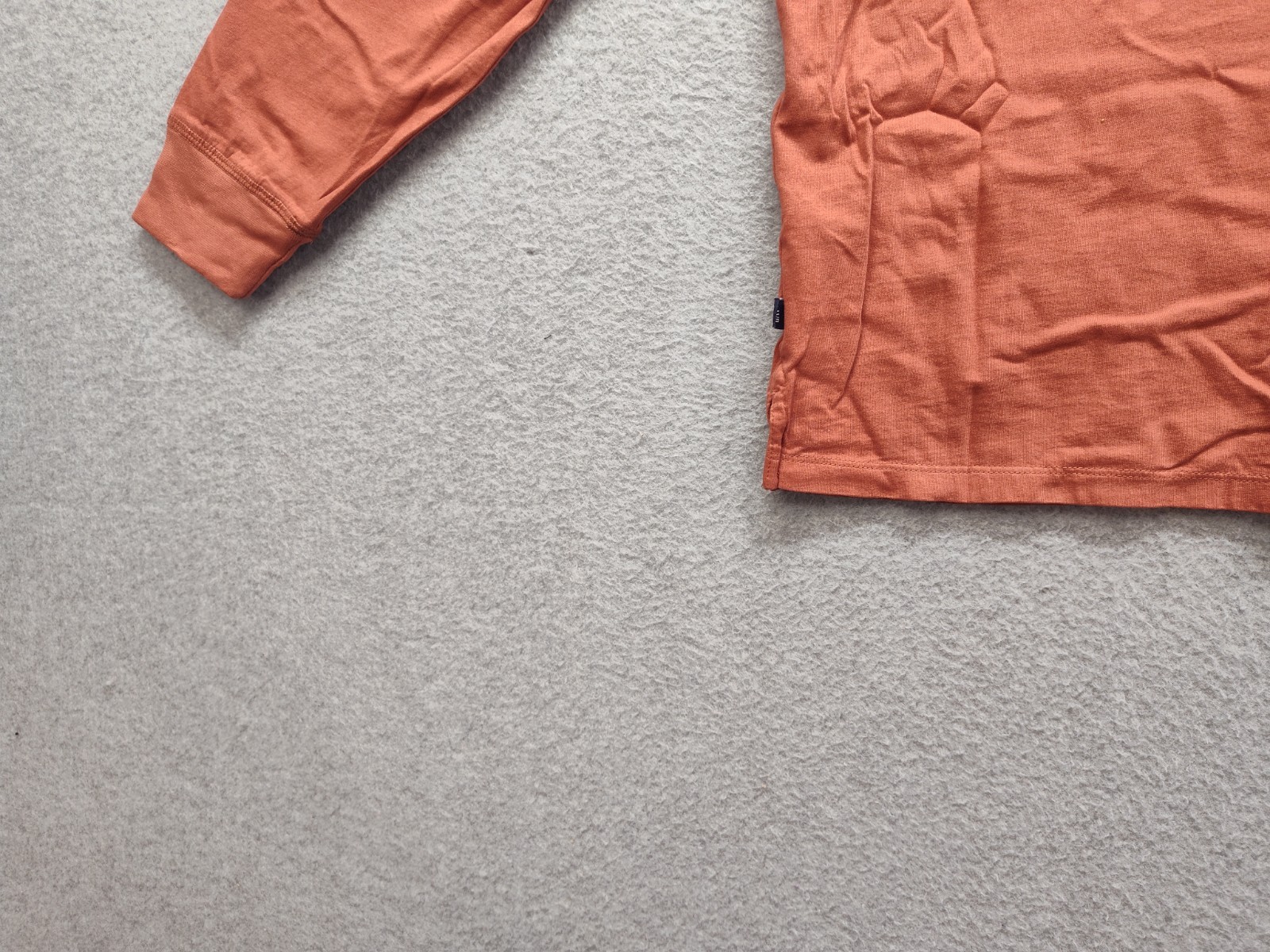Gap Men Henley Shirt S Burnt Orange 100% Cotton Casual Button Up Long Sleeve