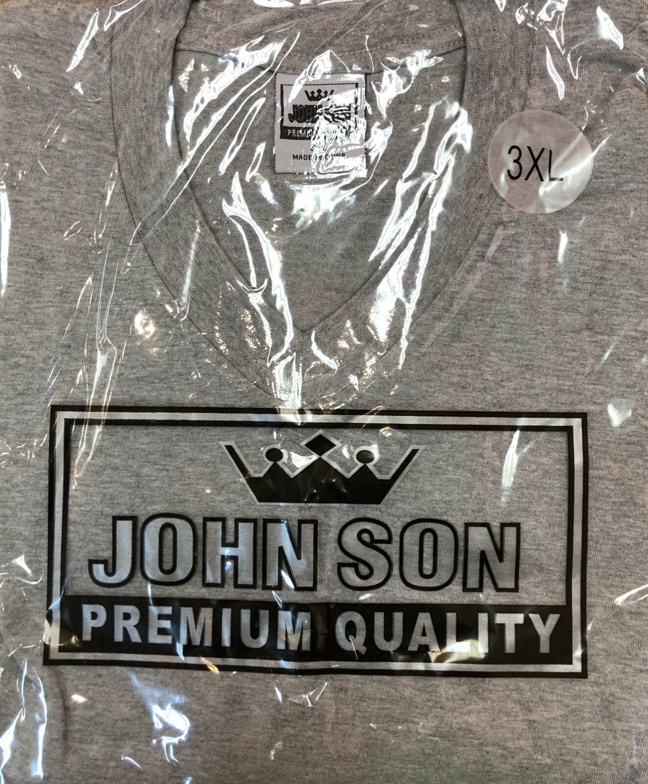 Plain T-shirts V Neck [[[ JOHN SON ]]] Premium Quality [ Small ~ 5XL ] [Single]