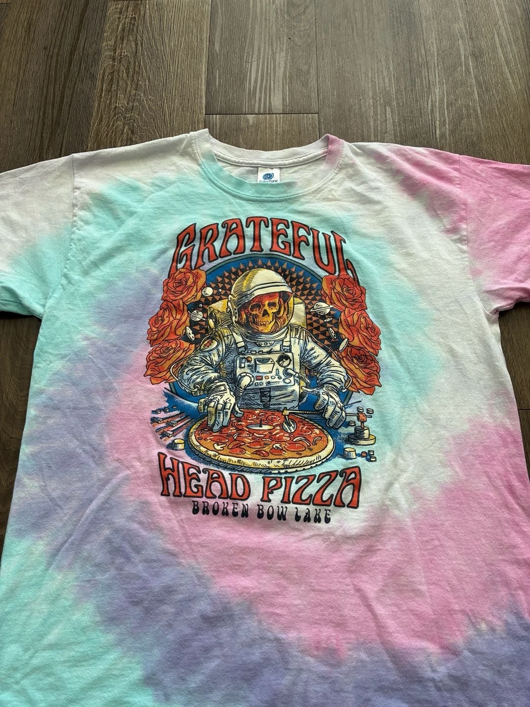 Grateful Head Pizza Broken Bow Lake Tie Dye Graphic T-Shirt