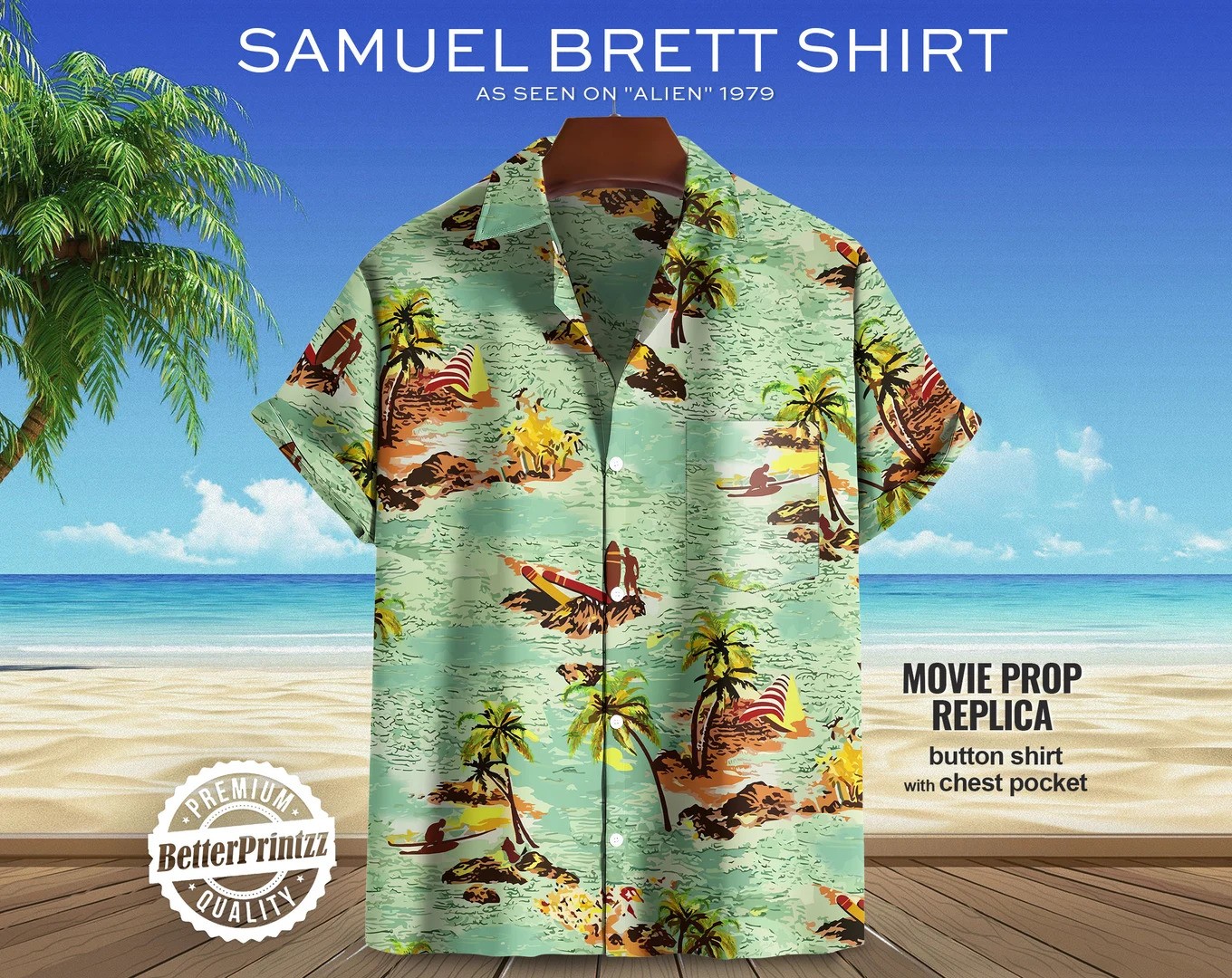 Samuel Brett from Alien Costume 3D HAWAII SHIRT All Over Print Best Price