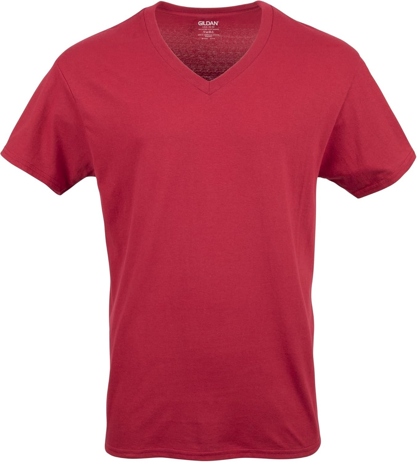 Gildan Adult Men’s Short Sleeve V-Neck Assorted Color T-Shirt, 5-Pack, Sizes S-2