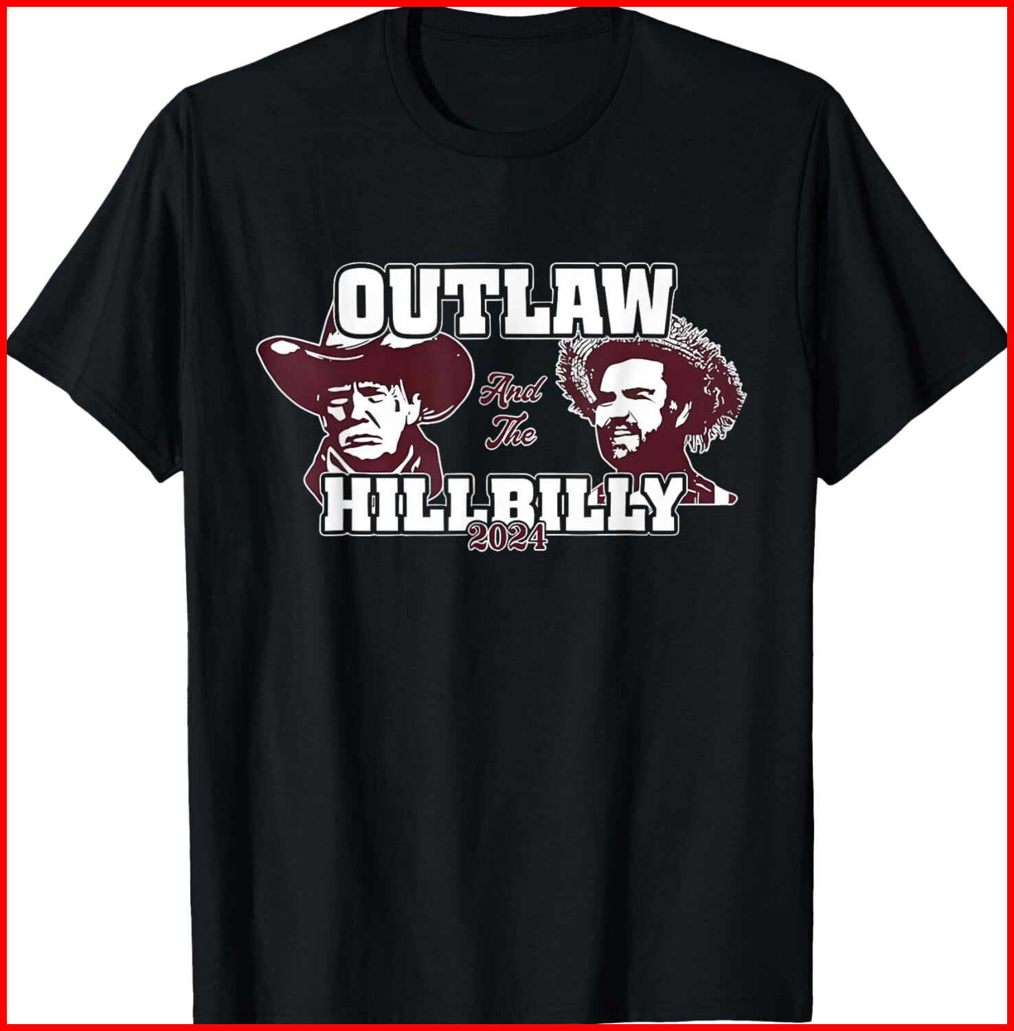 Outlaw Hillbilly Trump Vance 2024 Vintage black T-Shirt S-5XL