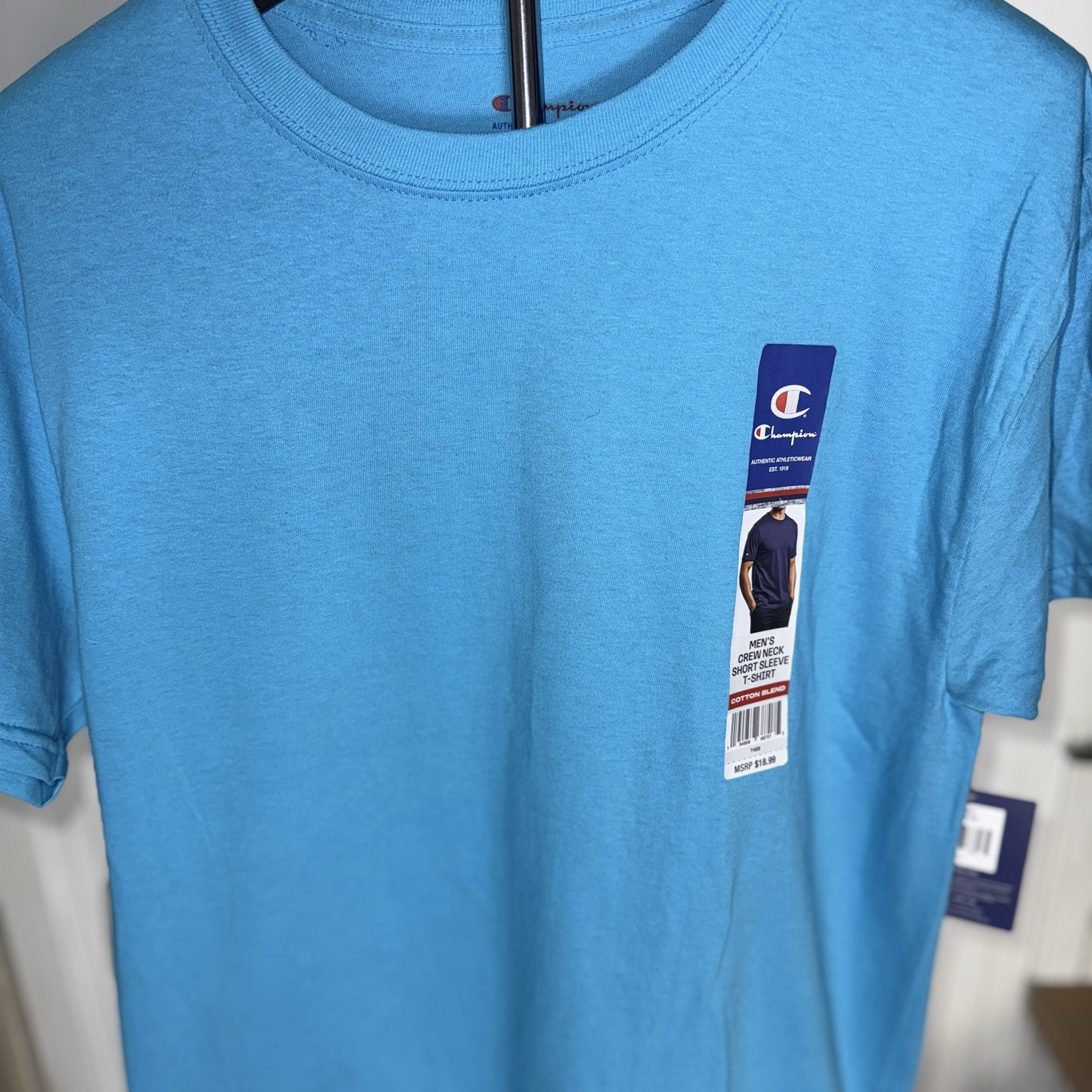 🔥 Champion Men Short Sleeve Cotton Jersey New Crewneck T-shirt Size.M T425