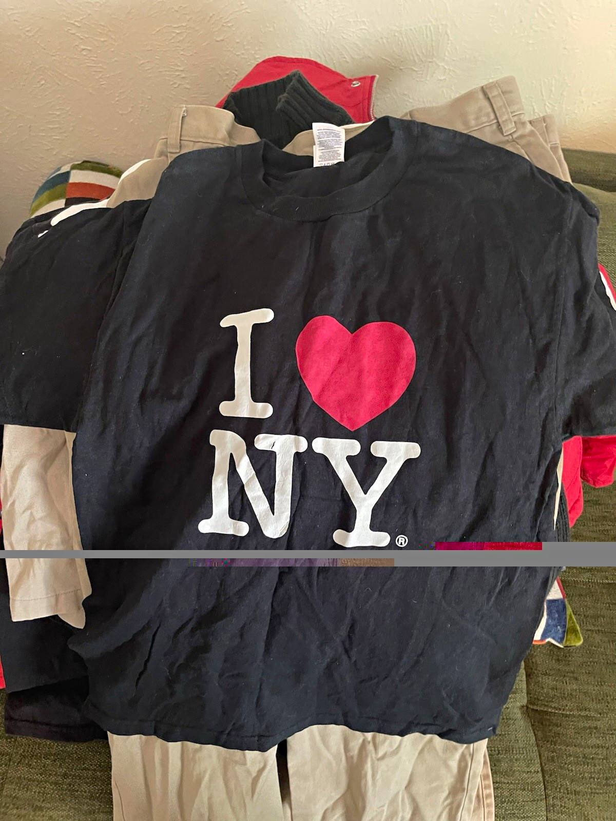 Delta Pro Weight I Love NY New York Heart Graphic Black Crew Neck T-Shirt M