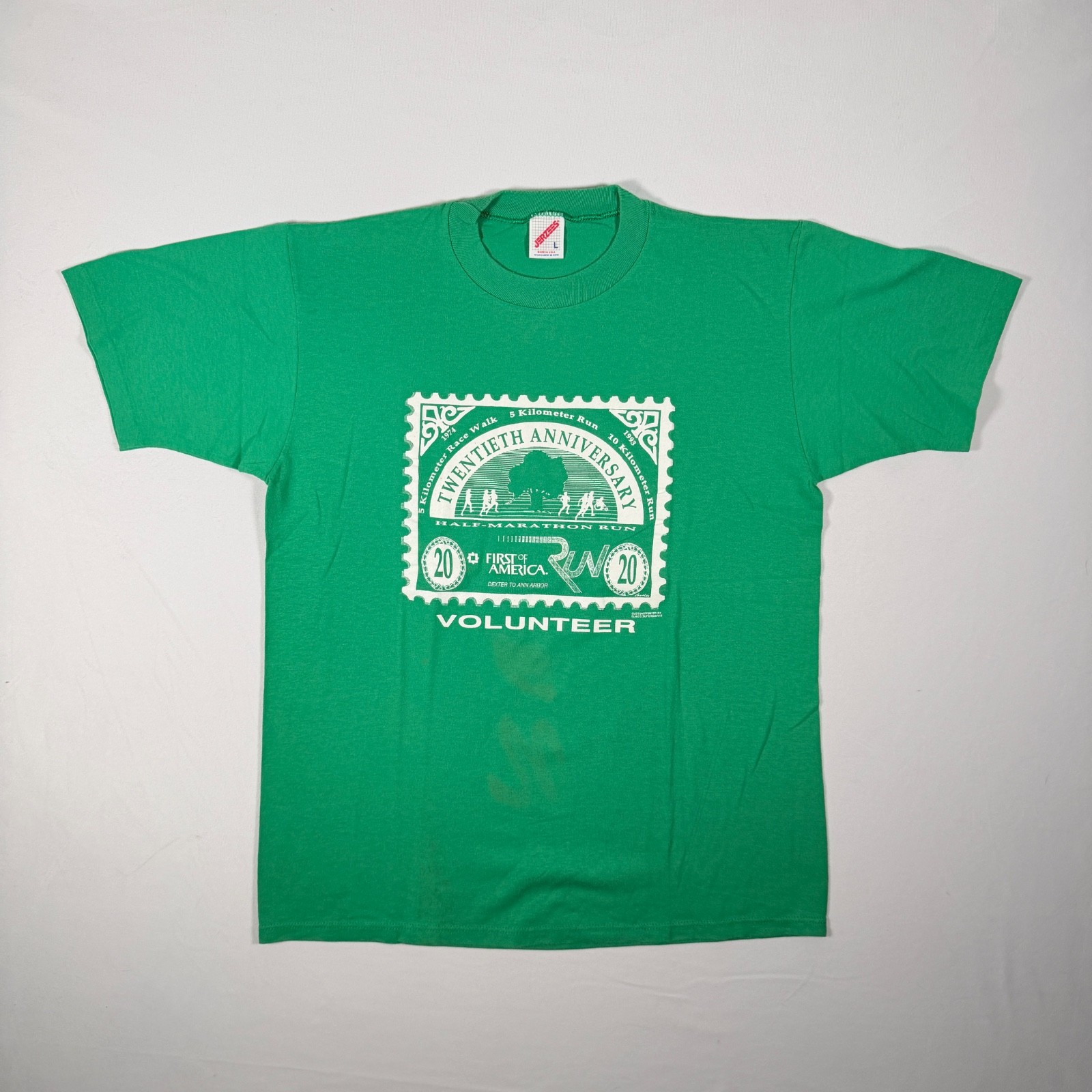 Vintage 90s Dexter Ann Arbor 5K Run Michigan Graphic Tee Size Large
