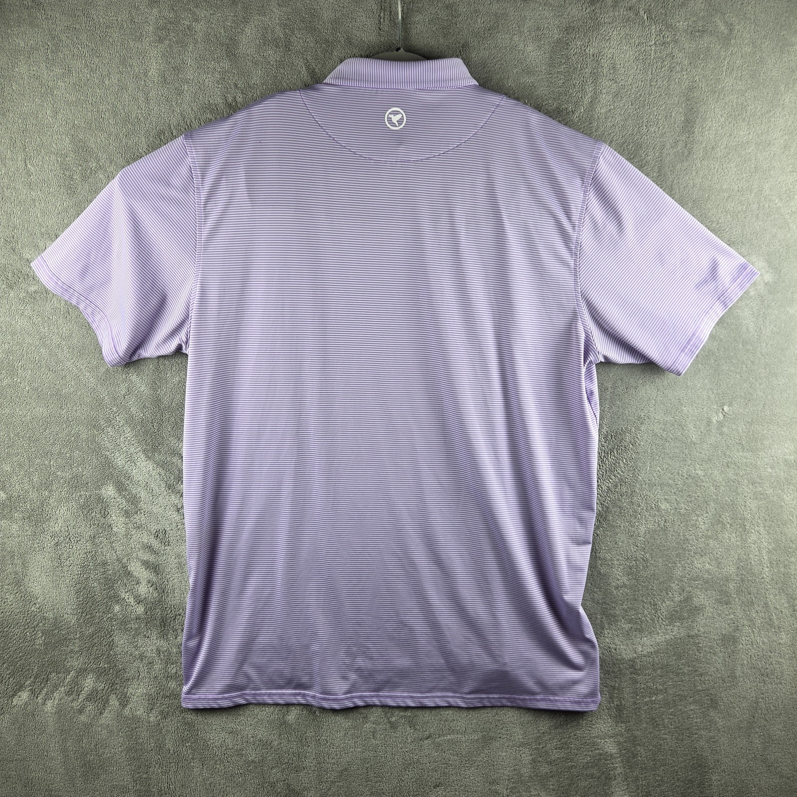 Birddogs Polo Shirt Men 2XL Purple White Striped Golf Active Performance Preppy