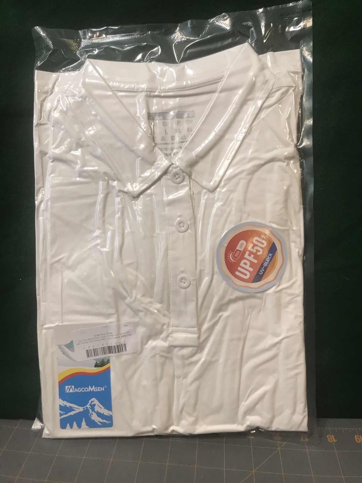MAGCOMSEN White Golf Polo Short Sleeve Shirt Men’s Large -New sealed in bag