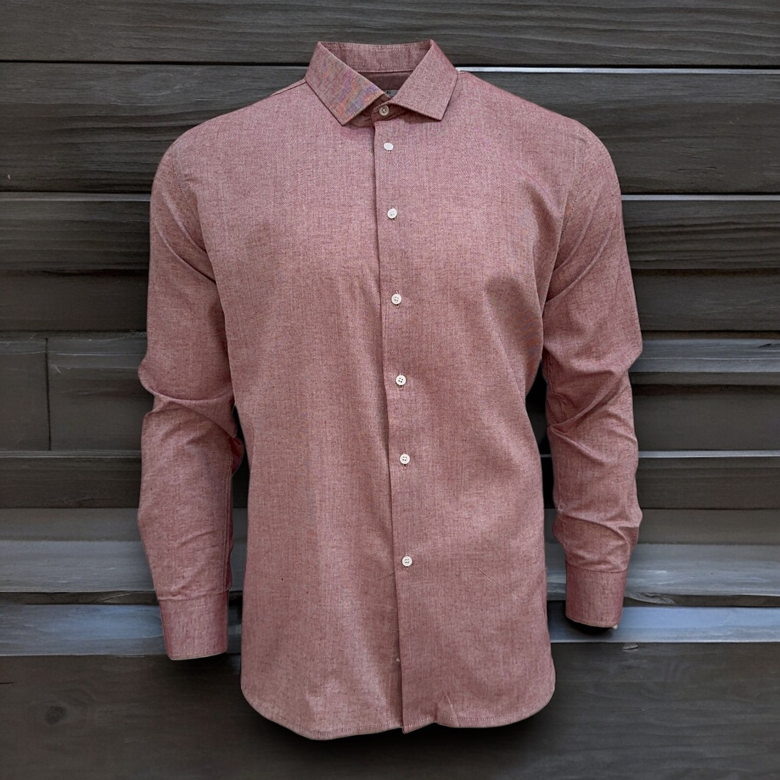 Mens Shirt Long Sleeve Solid Modern Slim Fit Smart Casual Formal Work Shirts