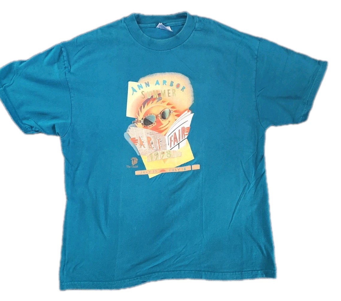 Vintage 1998 Ann Arbor Michigan Summer Street Art Fair Festival Shirt Size XL