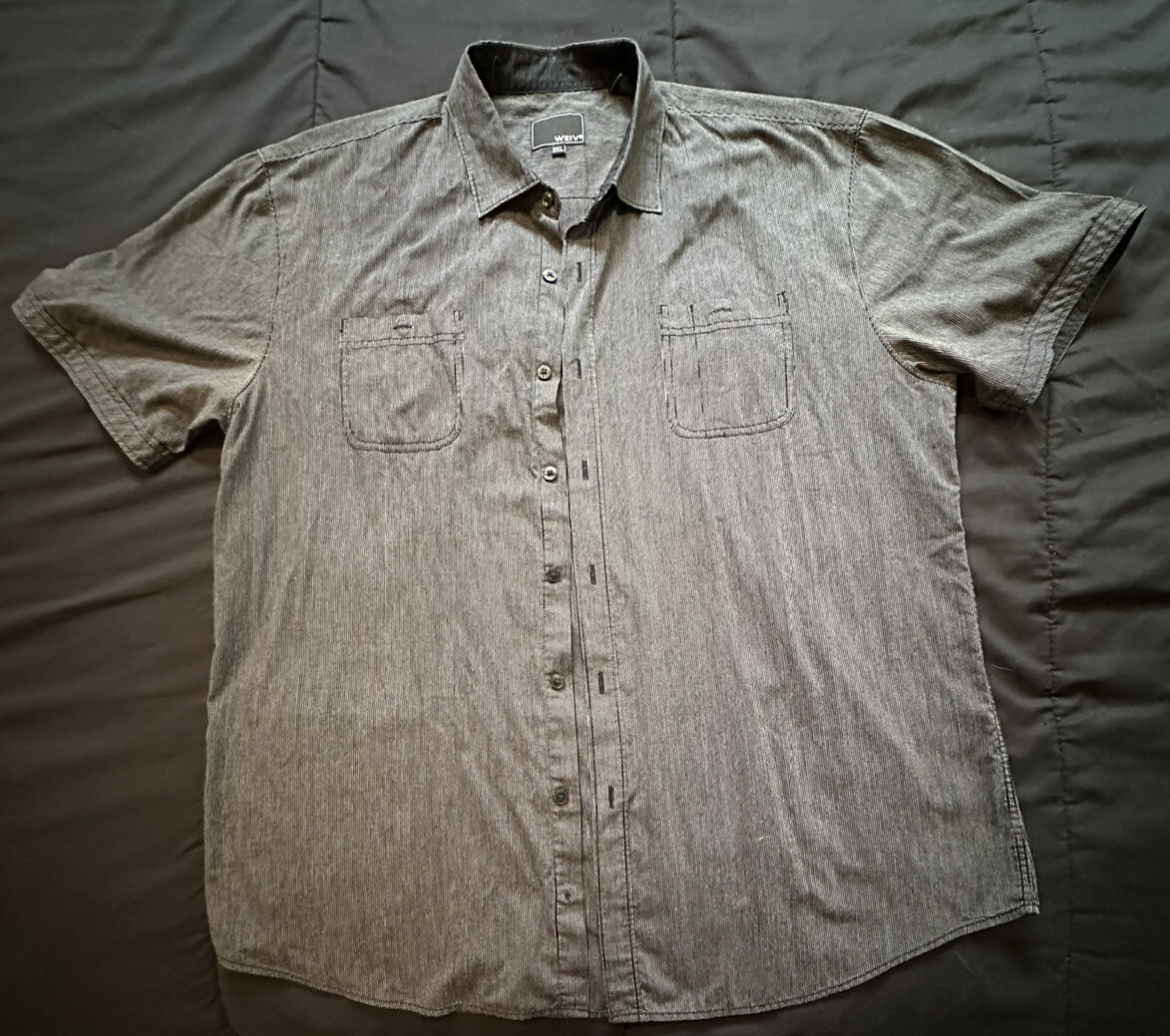 Weiv Button-up Short Sleeve Shirt Sz 2XL Gray