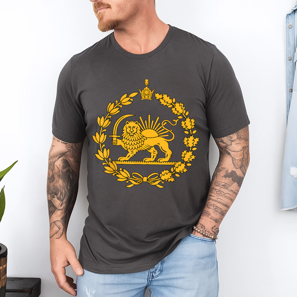 Lion and Sun Iran Persian Flag Iran Shir Khorshid Graphic T-Shirt