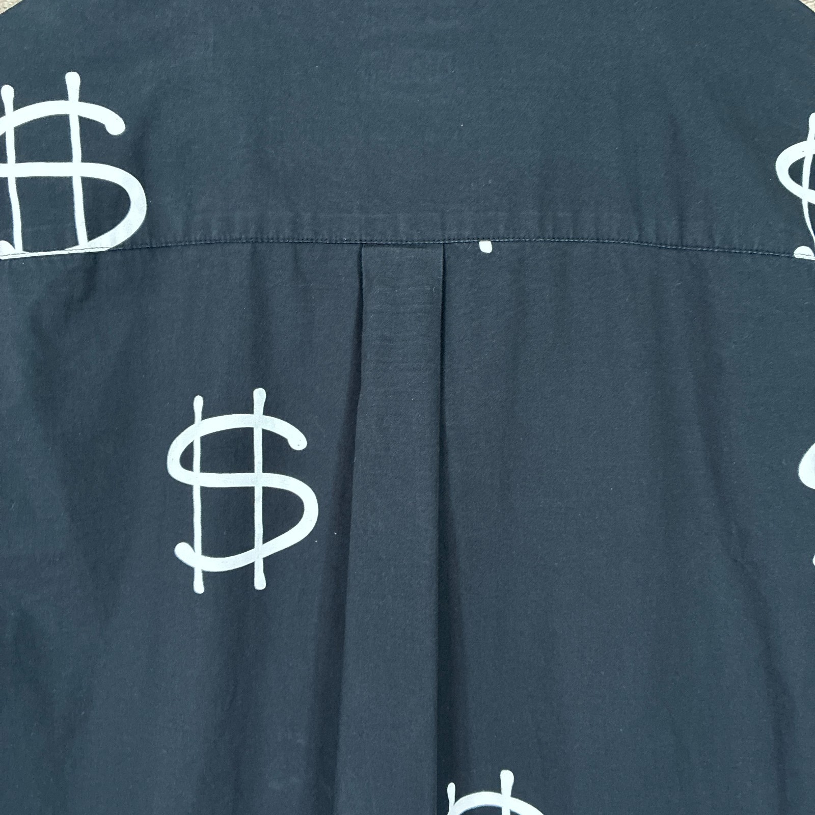 Vintage Stüssy Dollar Sign Print Black Button Shirt – Men’s Large – Cotton