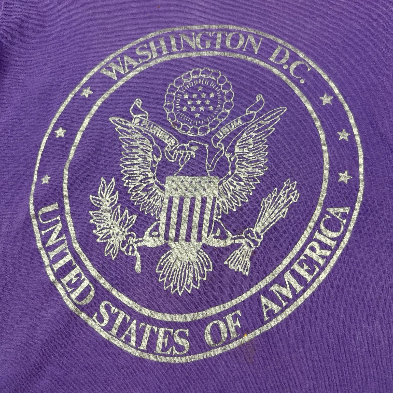 Vintage 80’s 90’s Washington DC United States Purple T-Shirt FOTL Size Large USA
