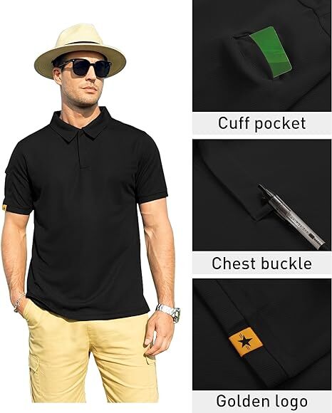Men’s Tactical Polo T-Shirt Quick Dry Combat Short Sleeve Team Work Casual Shirt