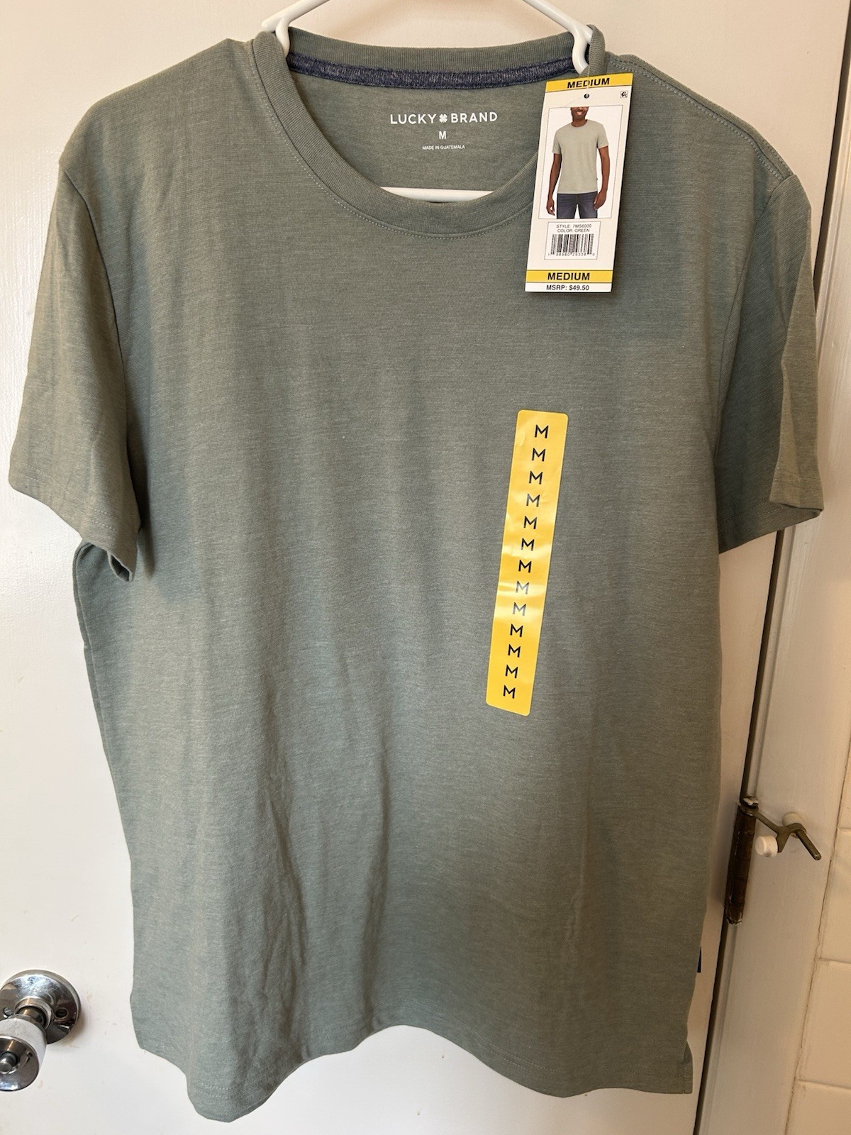 Lucky Brand Men’s Medium Green Crew Neck Short Sleeve T-Shirt NWT MSRP $49.50
