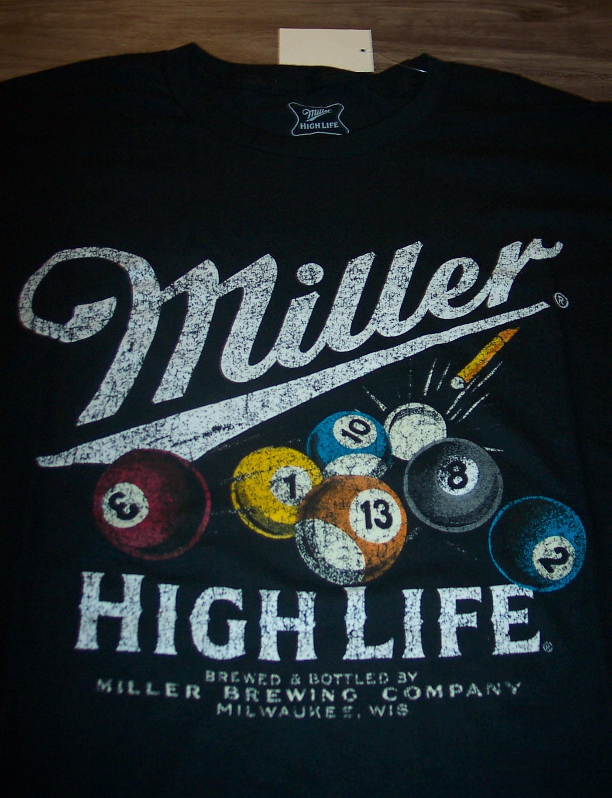 VINTAGE STYLE MILLER HIGH LIFE BEER Billiards T-shirt MENS 2XL XXL NEW Pool