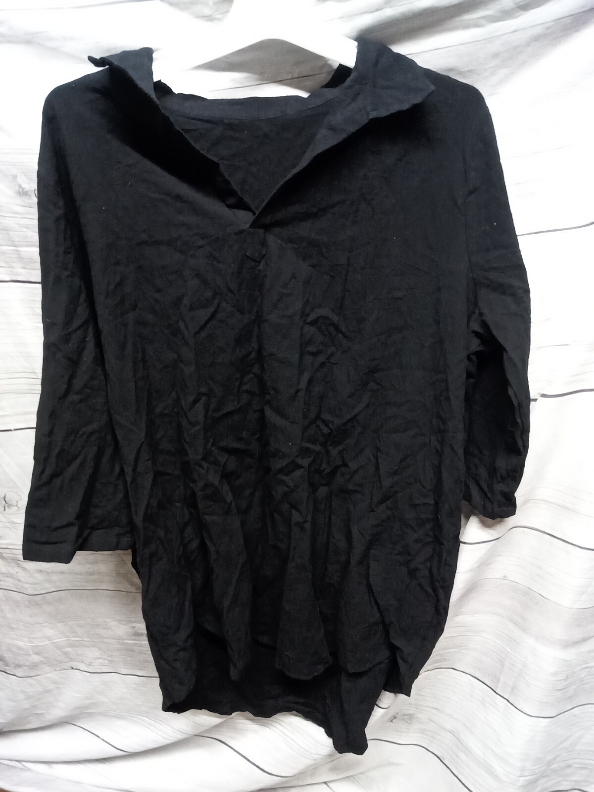 Man Collared Shirt Xl Black Big And Tall Dry Clean Only Button Up Polyester&Cott