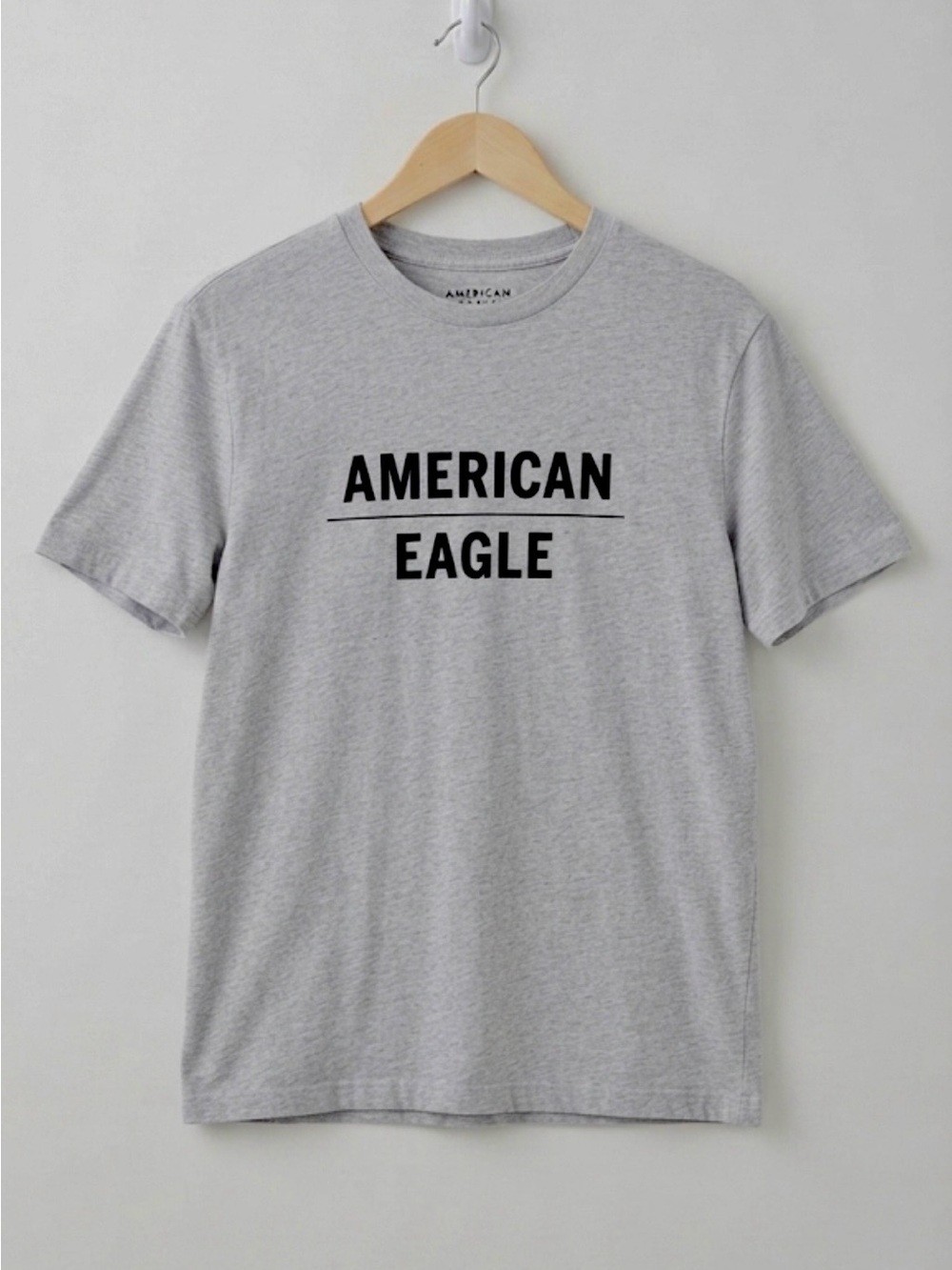 American Eagle Logo Tee Mens M Gray Short Sleeve Crew Neck Casual Everyday