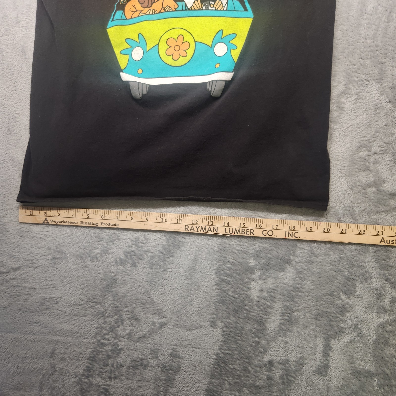 Scooby-Doo Mystery Machine Graphic T Shirt Adult Large Black Cartoon TV 100% Cot