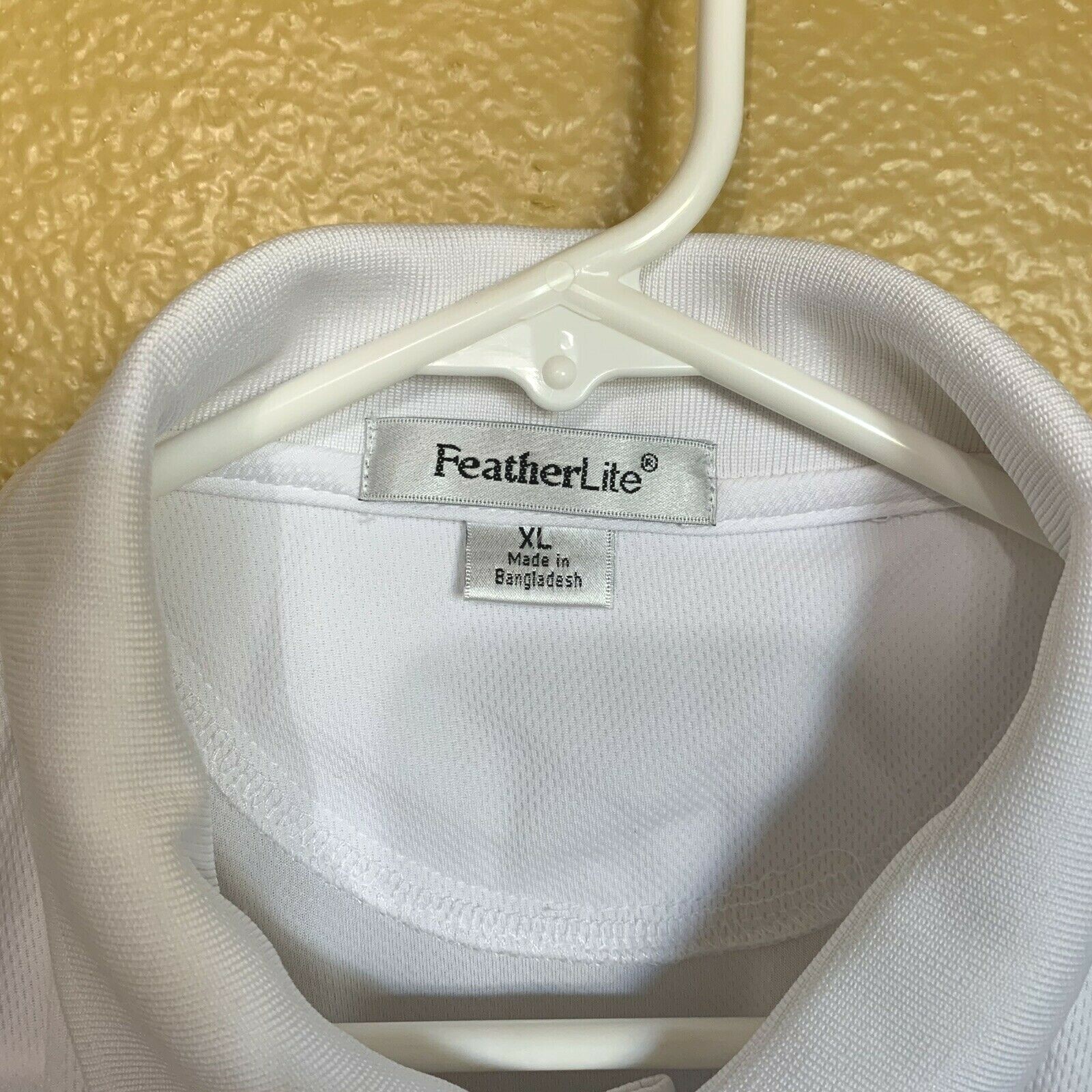 FEATHERLITE~Mens short sleeve polo/golf shirt New w/tag white moisture wicking