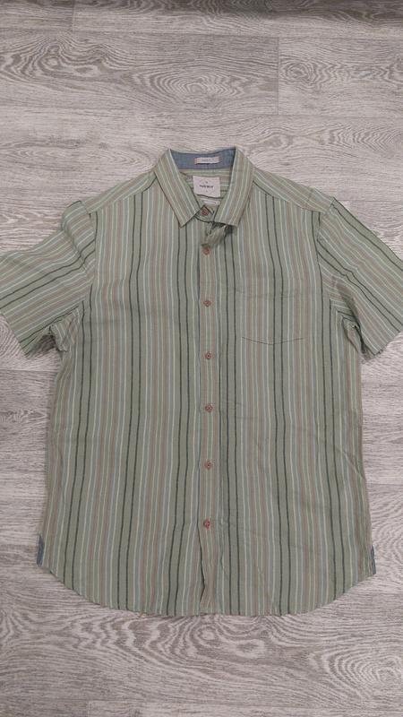 mens white stuff shirt khaki linen 40 /L / 48