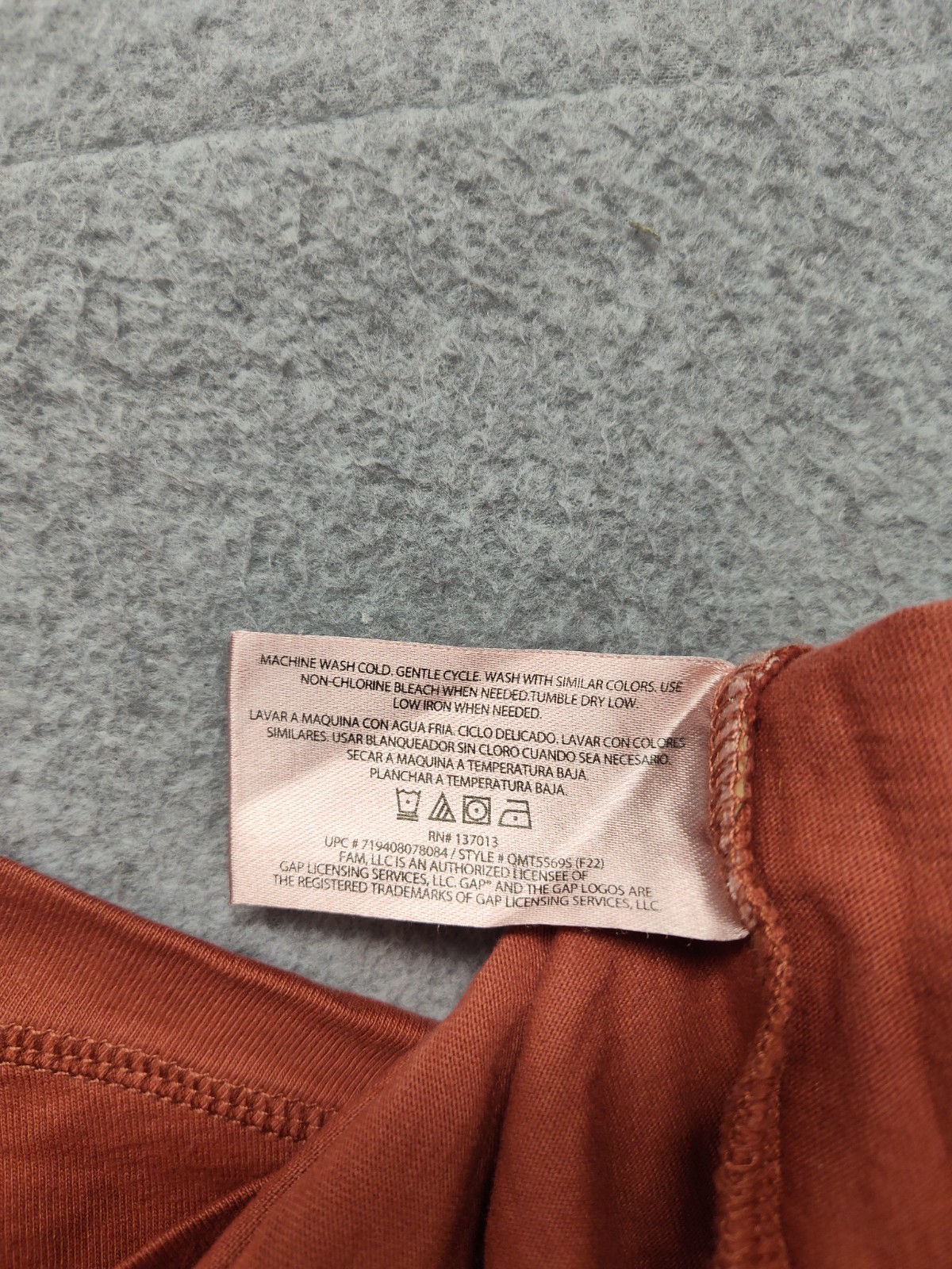 Gap Men Henley Shirt S Burnt Orange 100% Cotton Casual Button Up Long Sleeve