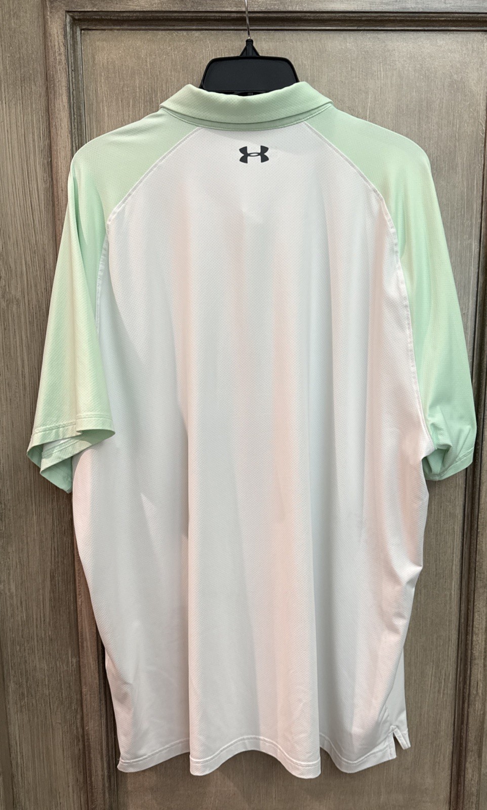 Under Armor Mens Golf Polo 3XL Green White Grey Heat Gear Loose Fitting