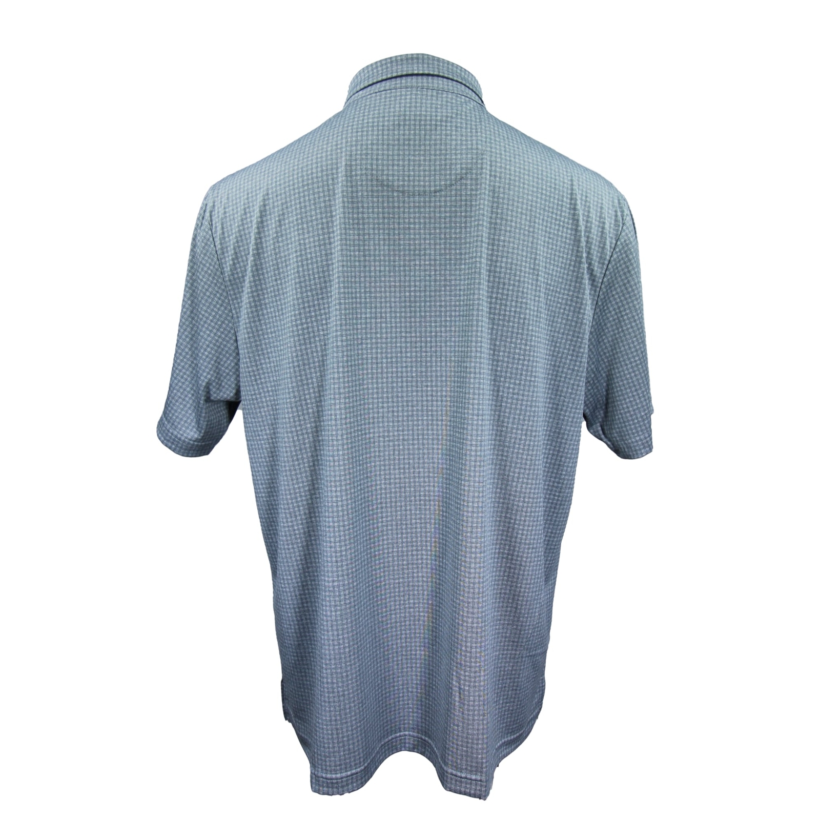 Men’s Gray Check PGA Tour Easy Care Moisture Wicking Polo Shirt, Size XL