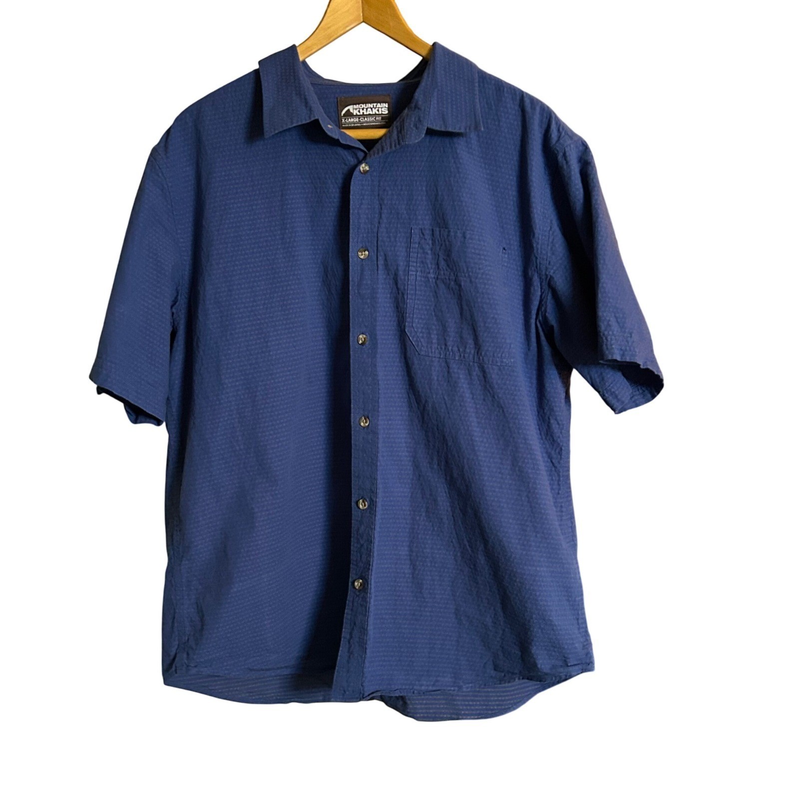 Mountain Khakis Classic Fit Shirt Mens XL Blue Short Sleeve Outdoor Hiking