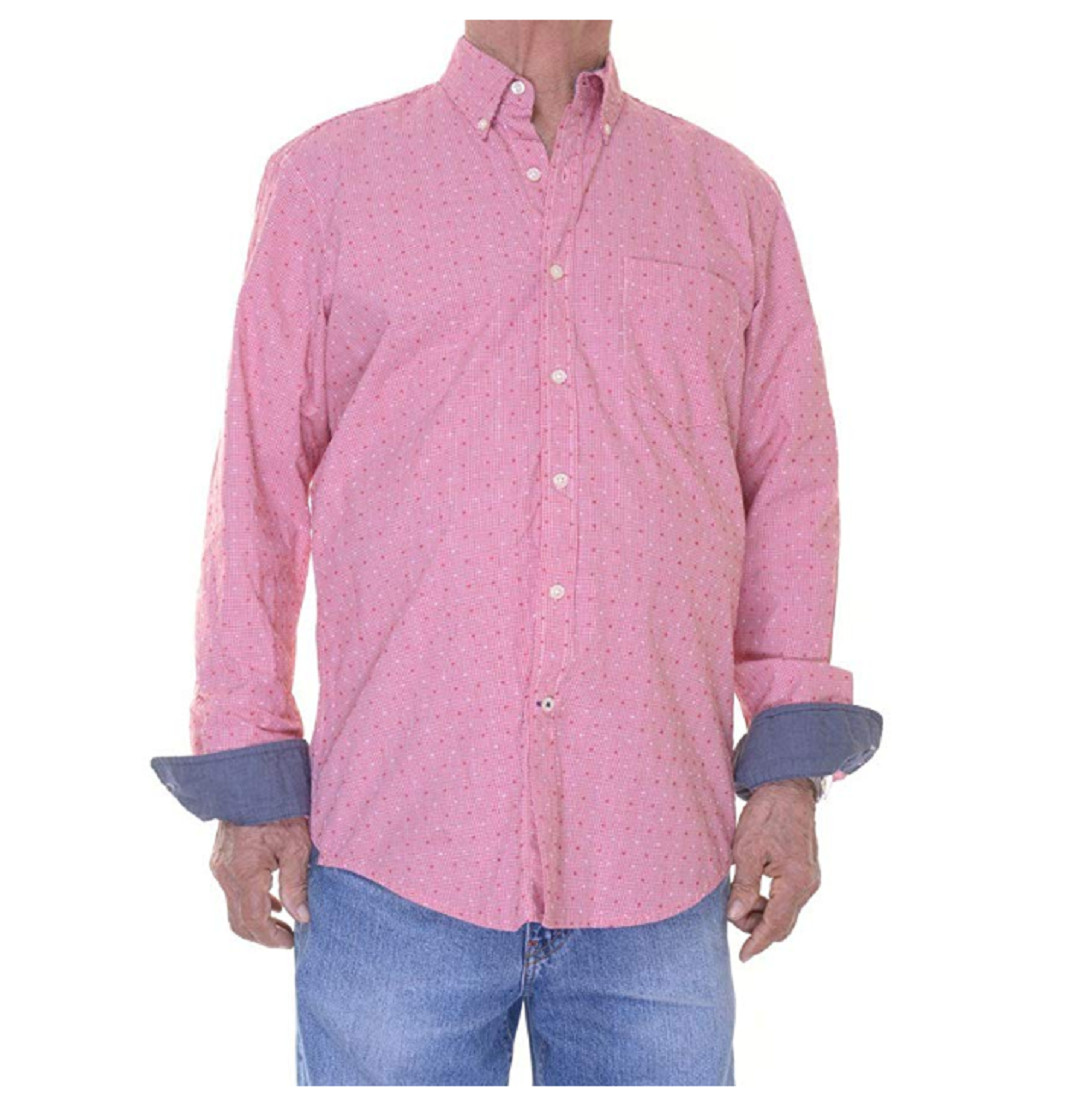 Club Room Men’s Medium Dobby Check Long-Sleeve Shirt Retail $49.50 100% Cotton