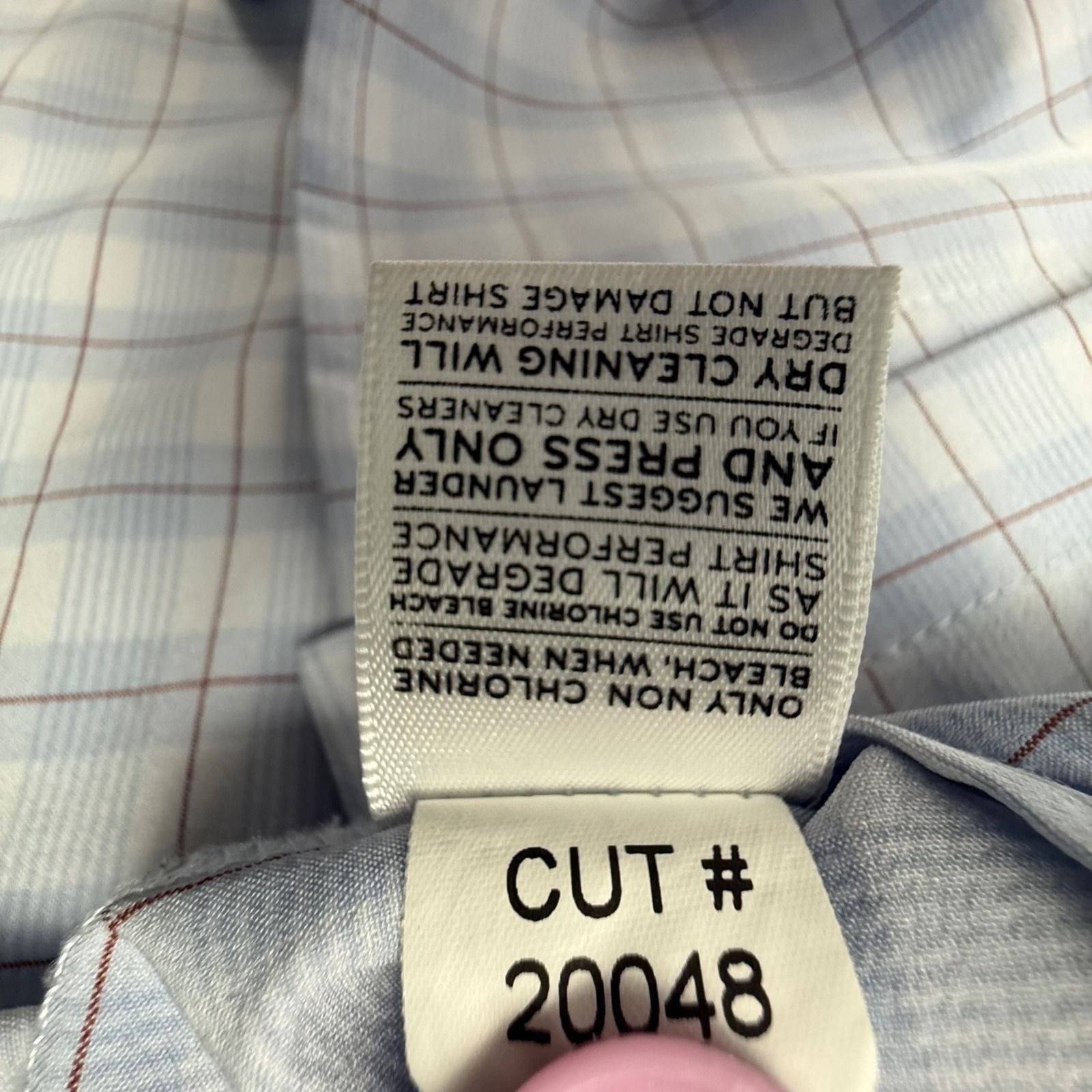 Mizzen+Main Mens Large Trim Fit Performance Plaid Dress Shirt Blue White Red