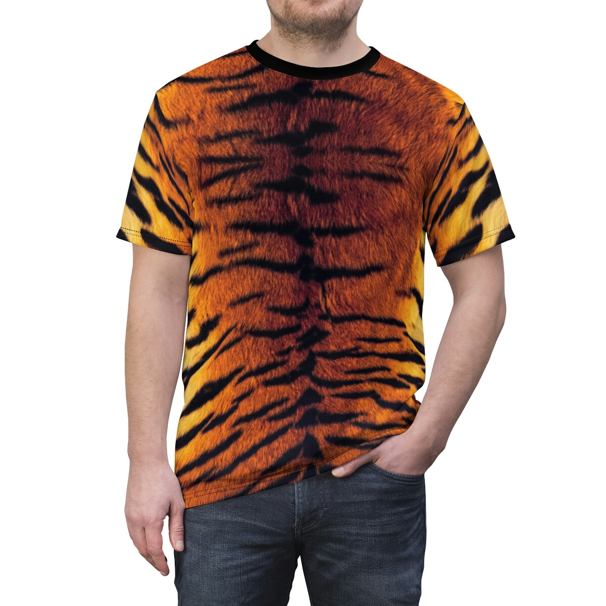 Tiger T-Shirt Fur Print Animal Print T-Shirt Men’s Tiger Women’s T-Shirt