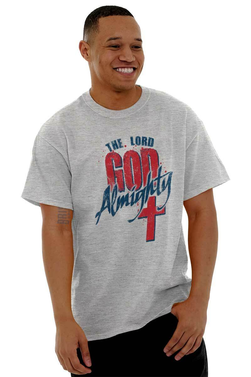 Christian Strong The Lord God Almighty Cross Womens or Mens Crewneck T Shirt Tee