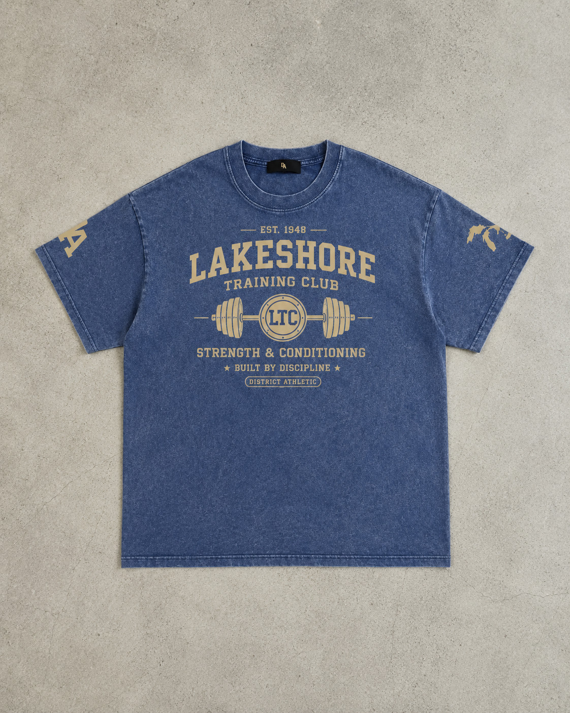 District Athletic Men’s Oversized Heavyweight Vintage Wash T-Shirt Pacific LA