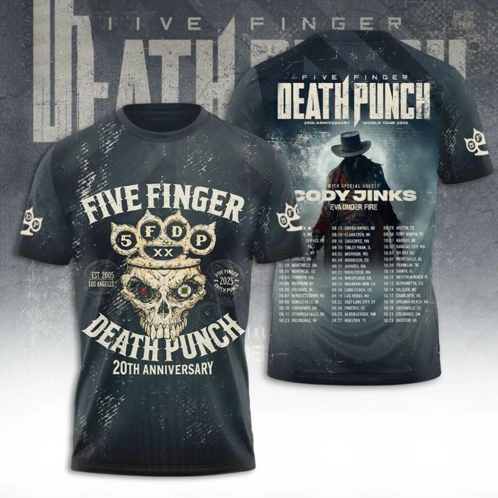 Five Finger Death Punch Tour 2026 3D Shirt New!