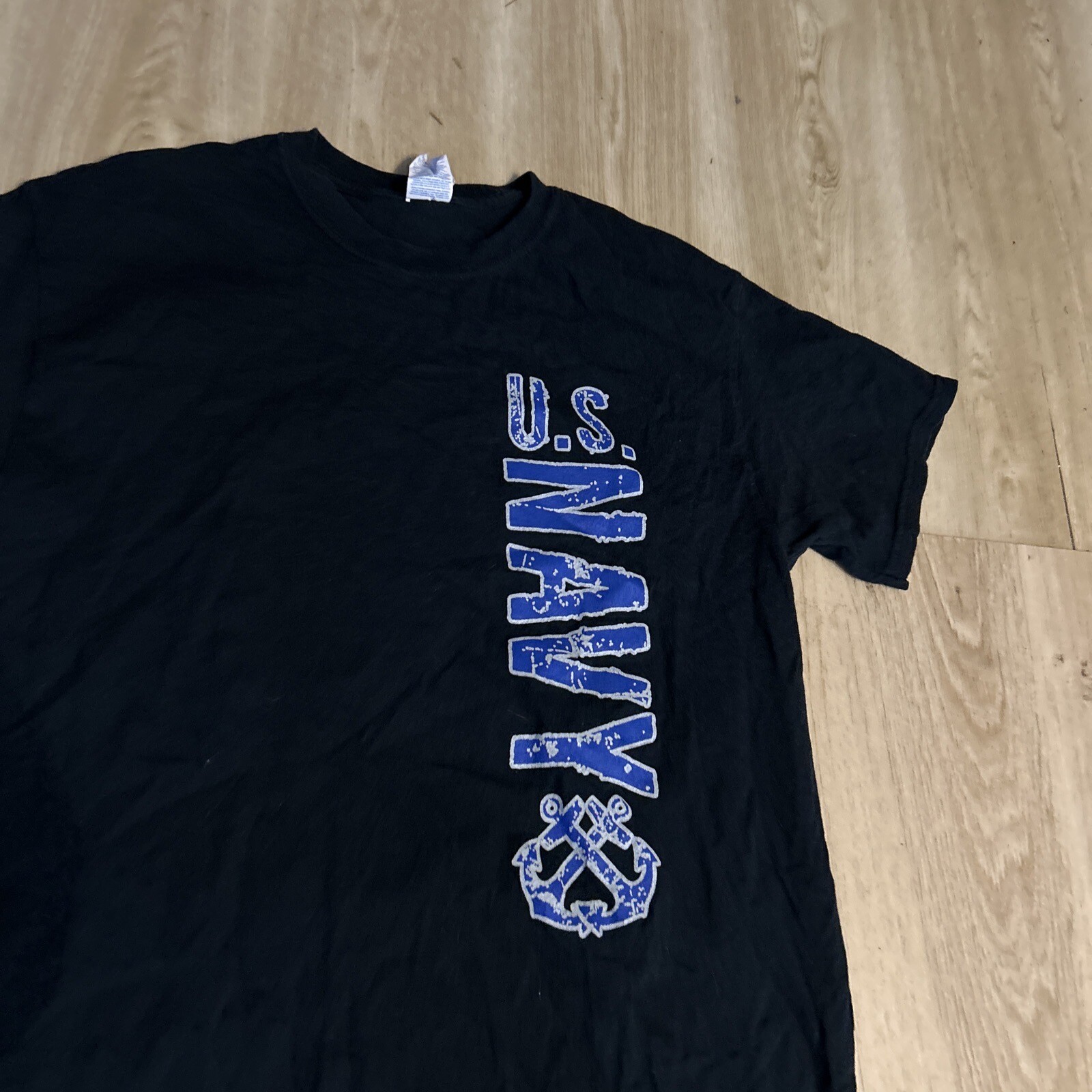US Navy Black T-Shirt Mens Size M