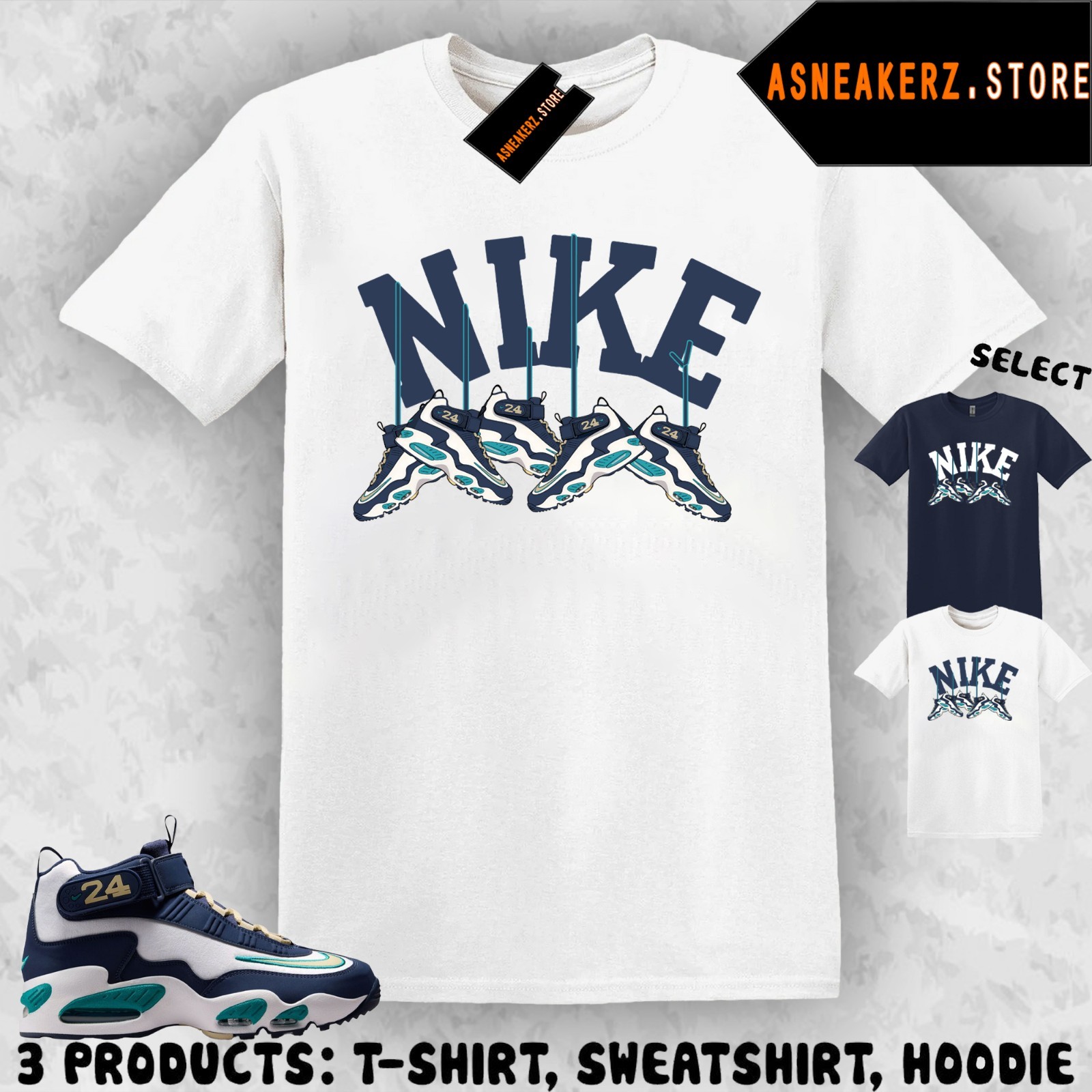 Tee Shirt Matching Air Griffey Max 1 Swingman Classic Match Sneaker Shoe Hanging