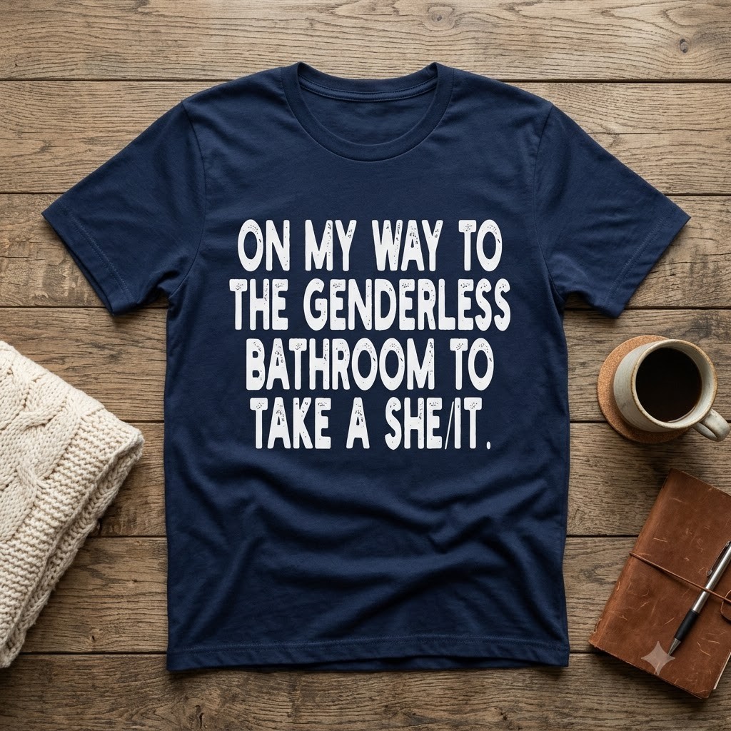 Funny On My Way To The Genderless Bathroom Unisex T-Shirt
