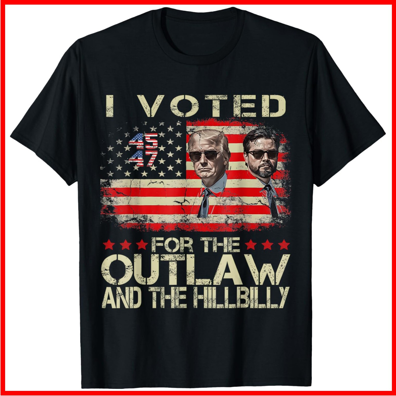 I Voted For The Outlaw And The Hillbilly 2024 Trump Victory Black Cotton T-Shirt