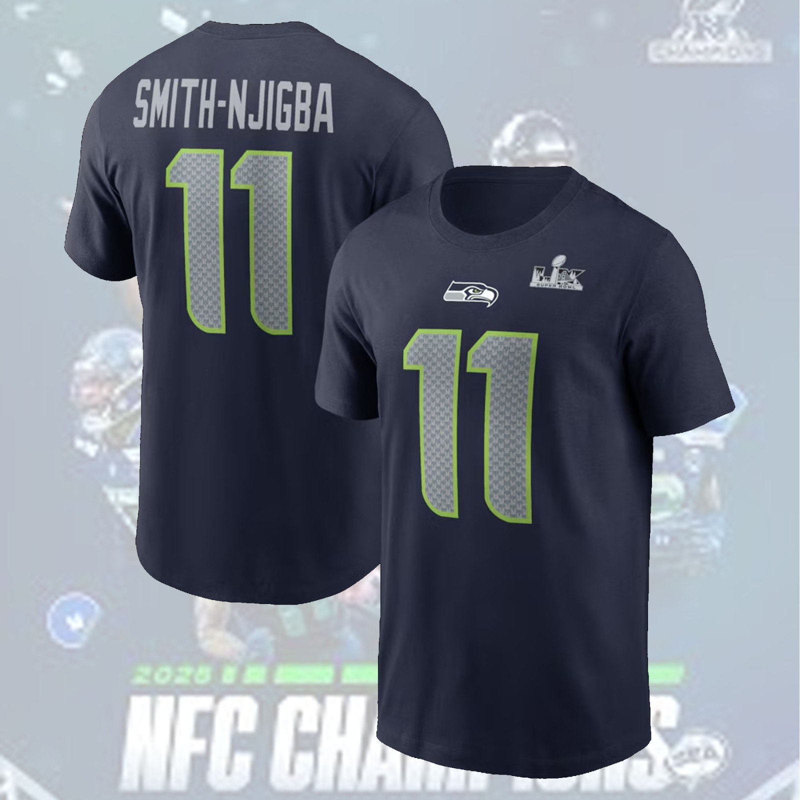 NEW ITEM! Seattle Sea.hawks Super Bowl LX Patch 2026 Name & Number Fan Gifts