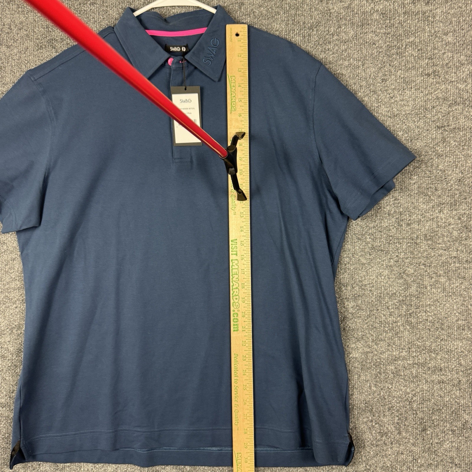 SWAG Golf Polo Performance Men’s XXL Navy Blue Pink Skull Logo NWT Cotton