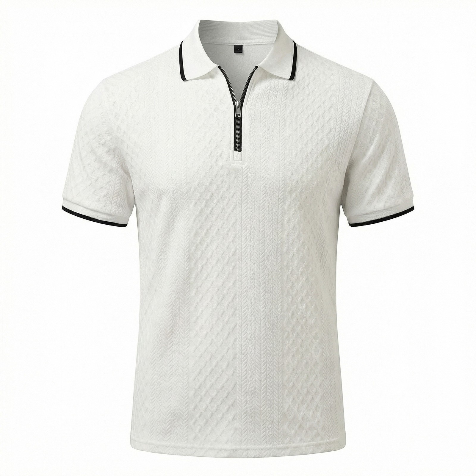 Summer Retro Loose Zipper Lapel Polo Shirt