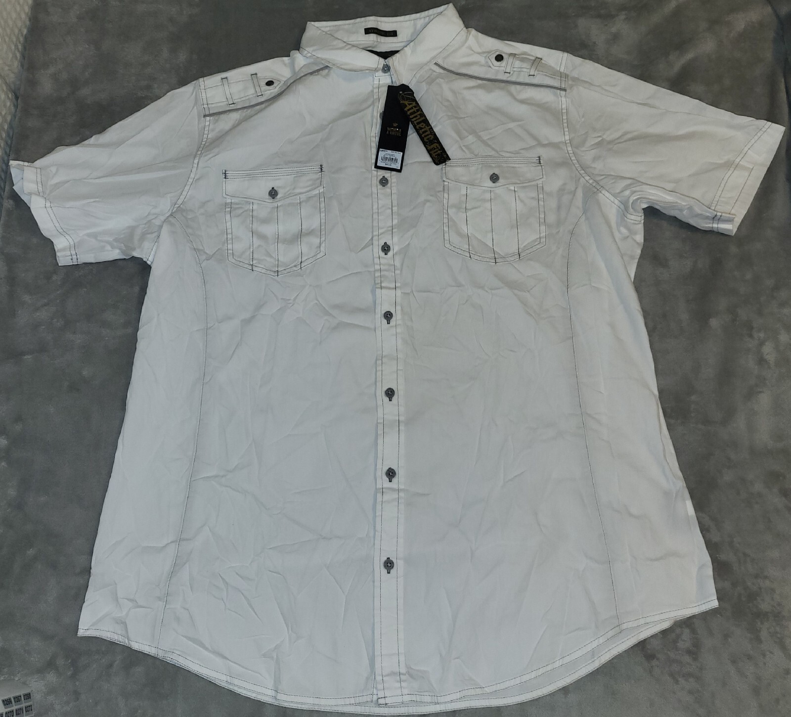 Helix Athletic Fit Shirt Men’s 3XLT Short Sleeve Button Up White Military NWT!