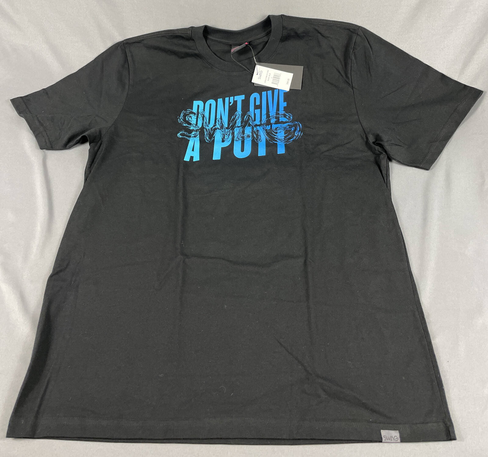 Swag Golf Tee T-Shirt Swirled Swag DGAP Graphic Print Large Black 100% Cotton