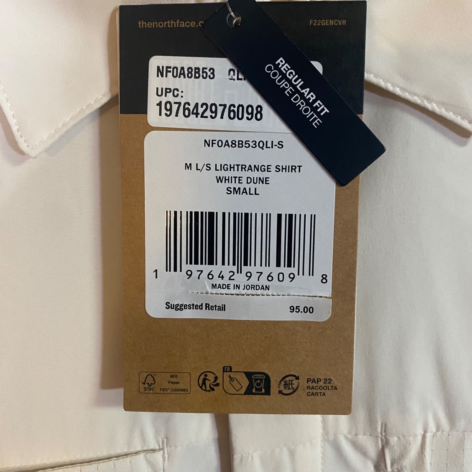The North Face Men’s Lightrange Long-Sleeve Button Up Shirt TNF MSRP $95