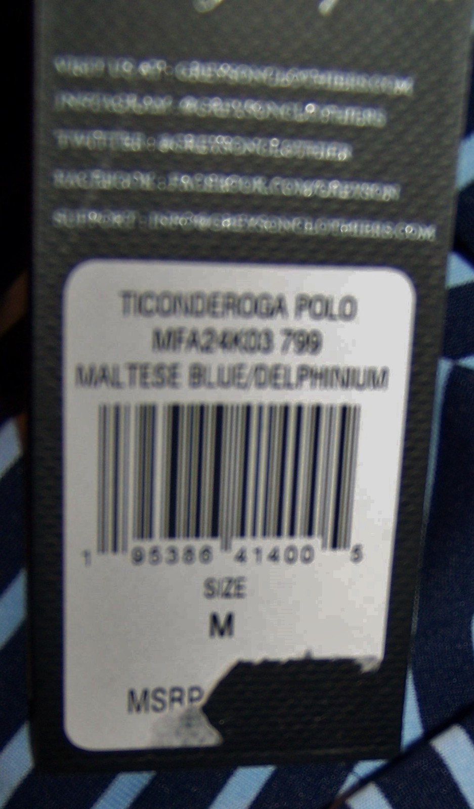 NEW $110 GREYSON Polyester Spandex Polo Shirt DEEPDALE GOLF CLUB M Blue Stripes